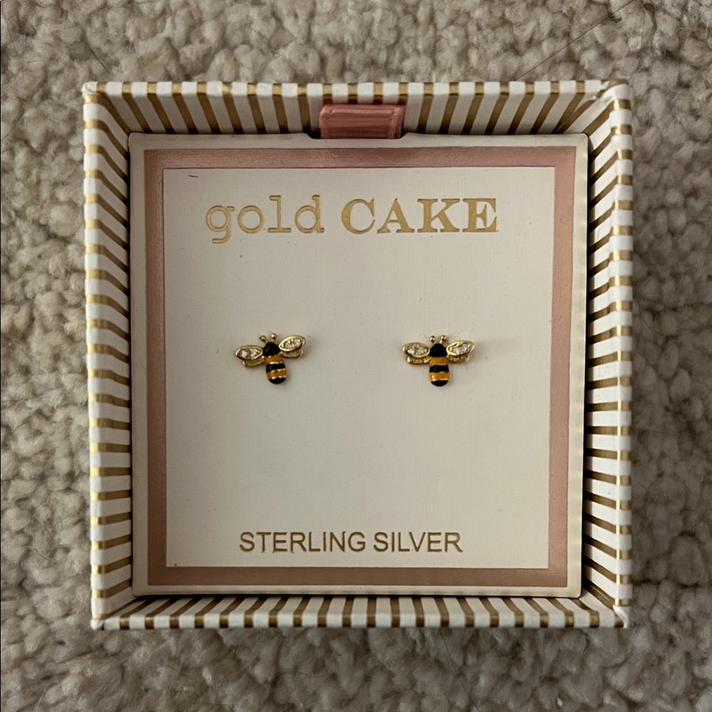 Sterling Silver Bee Stud Earrings